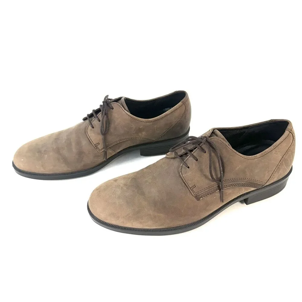 Ecco Harold Derby Brown Mens EU 46 Casual Classic Leather Dress Oxford Shoes
